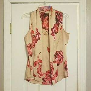 Silk tie neck Eva Mendez blouse